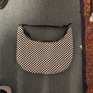 Black and White Checkerboard Shoulder Bag